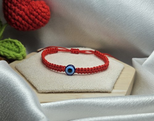 Handmade red bracelet with - handmade,
