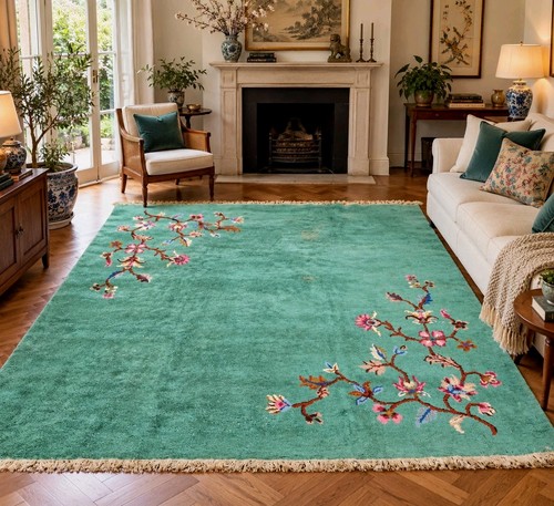 Chinese art deco hand knotted - deco, hand-knotted